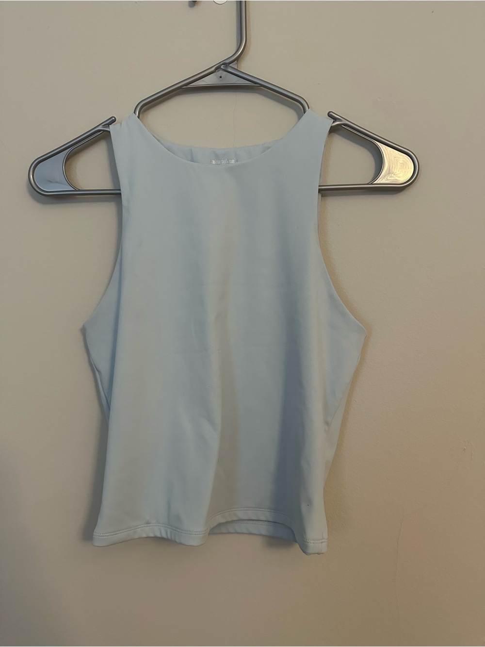 Sleeveless Crop Tank Top in Light Blue